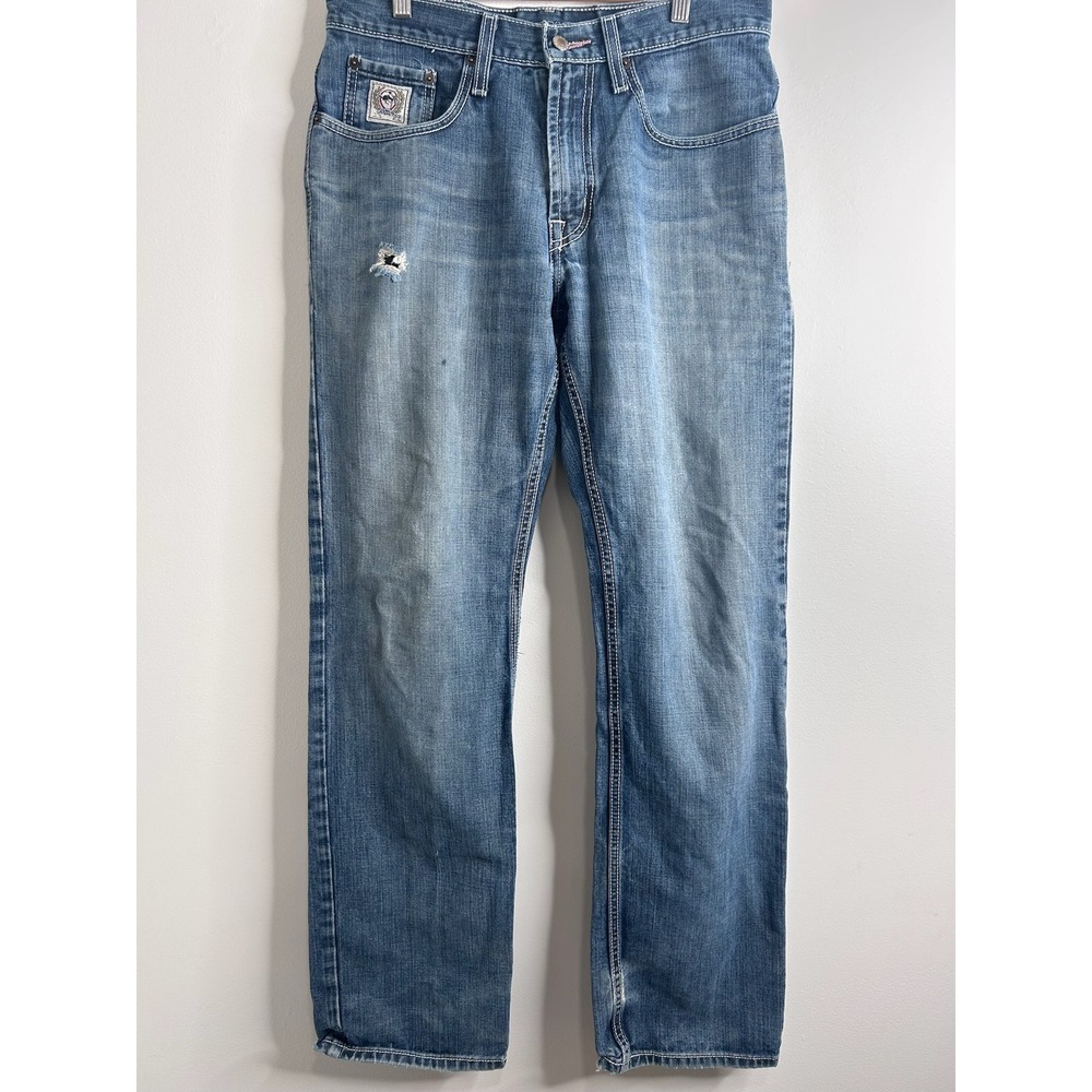 Cinch Carter 2.0 Mens Relaxed Fit Straight Distressed Jeans Sz 32x34 Western